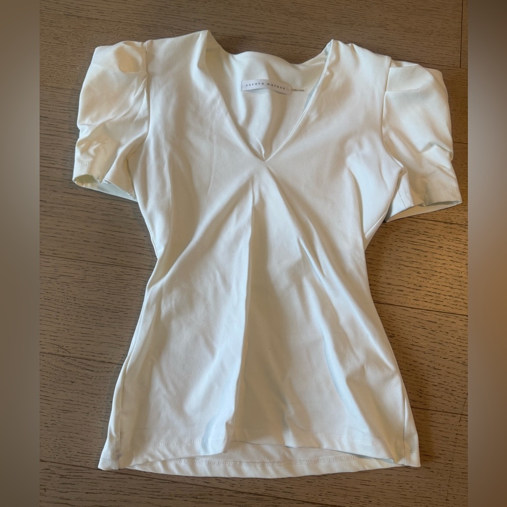 Susana Monaco white puff sleeve top